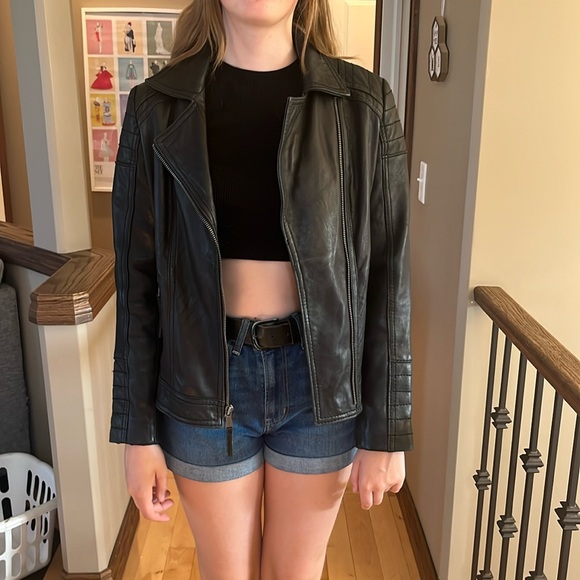 Michael Kors real leather jacket size large - Picture 1 of 3